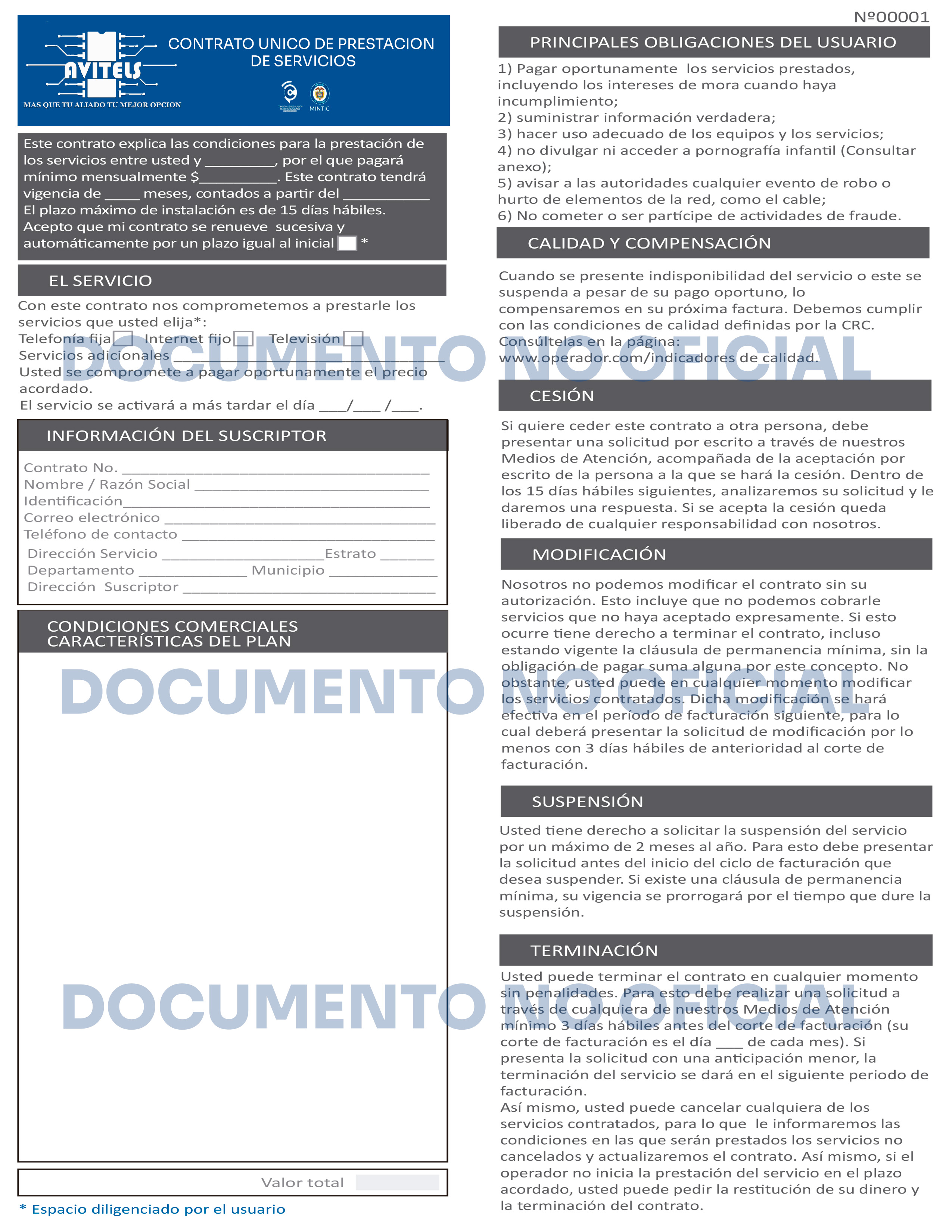 Contrato Único de Servicios