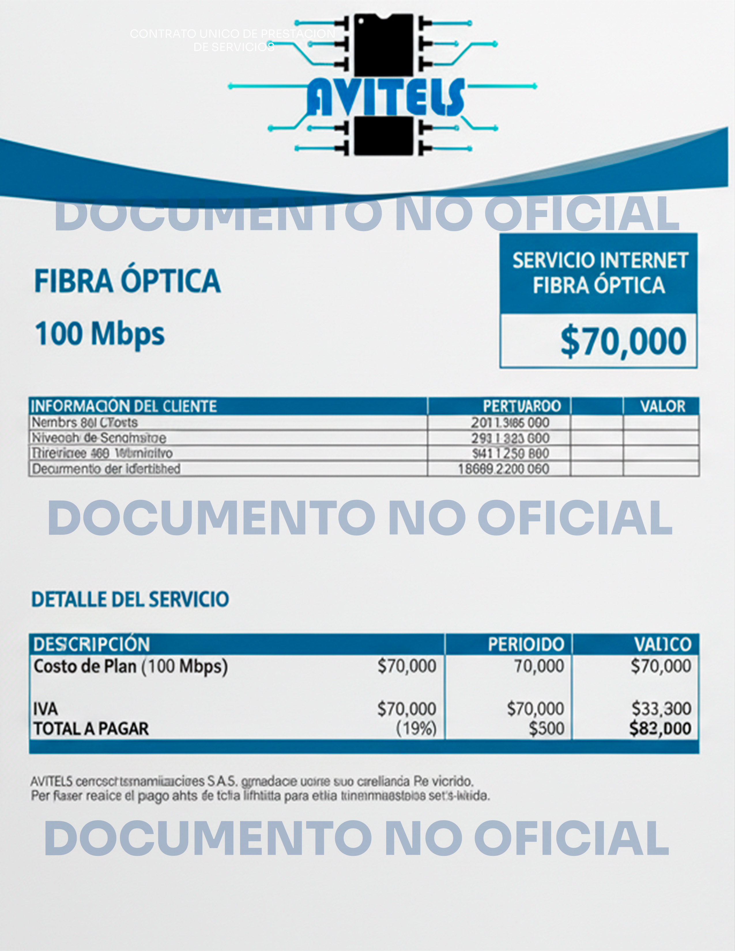 Factura del Servicio
